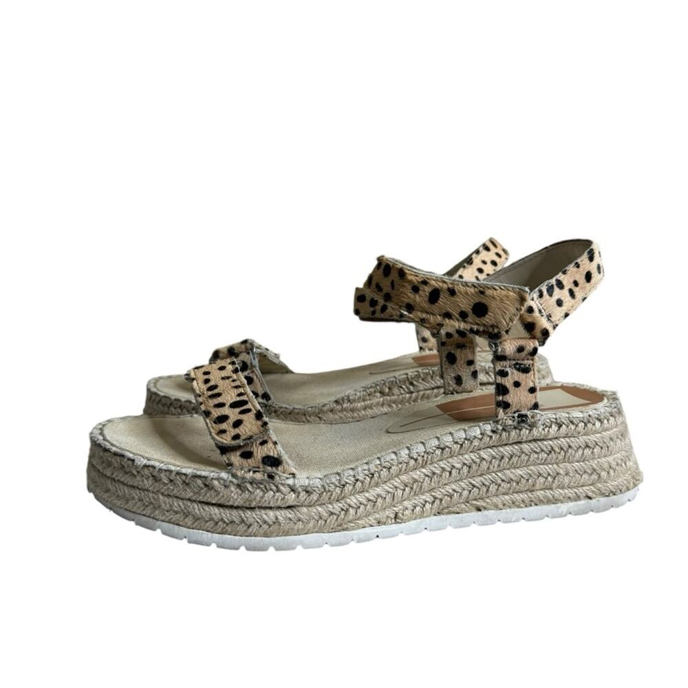Dolce Vita Myra Leopard Calf Hair Sandals Women's Size‎ 10